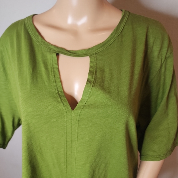 NWT Velvet By Graham & Spencer Green Vintage Slub Cotton Tee women's size XL - Picture 6 of 16